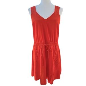Athleta Savannah Strap Mini‎ Athletic Tie Waist Orange Dress Women’s SZ Small
